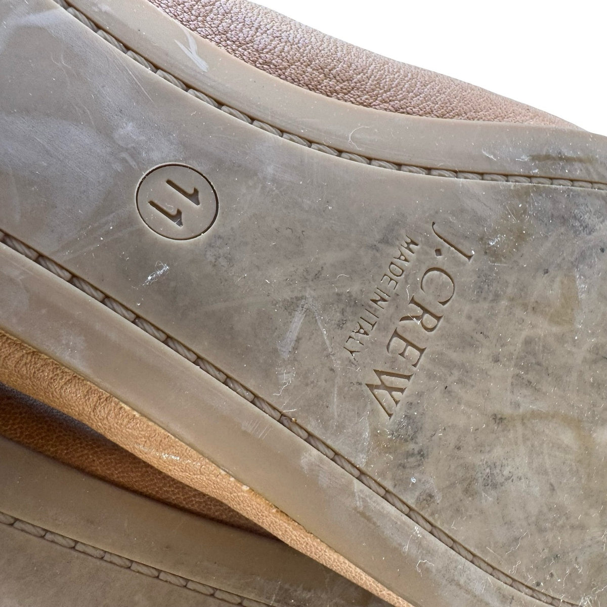 J.Crew Italian Leather Quiet Luxury Snakeskin Cap Toe Ballet Flats Taupe 11
