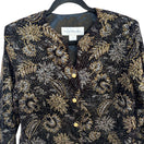 Switch Norton McNaughton Vintage Womens Black &amp; Gold Floral Button-Up Blazer Jacket 10 2 image
