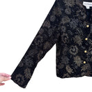 Switch Norton McNaughton Vintage Womens Black &amp; Gold Floral Button-Up Blazer Jacket 10 3 image