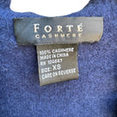 Switch Forte Cashmere Coquette Quiet Luxury Ruffle Open Front Cardigan Sweater Navy XS 2 image