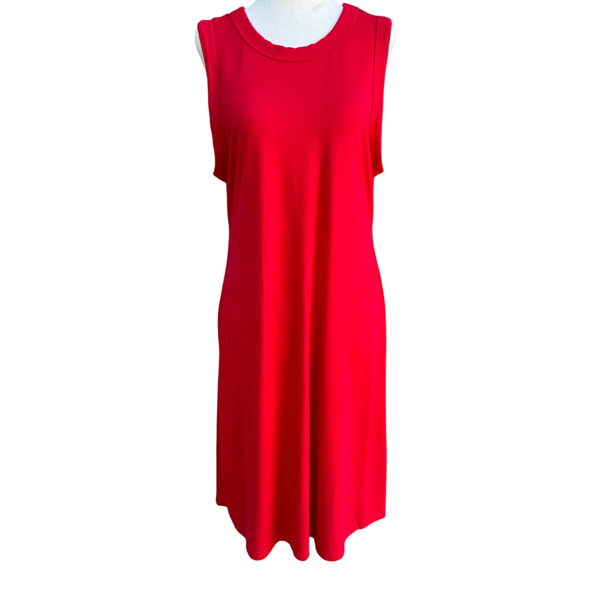 Premise Womens Sleeveless Red Knee-Length A Line Flowy Scoop Neck Swing Dress XL