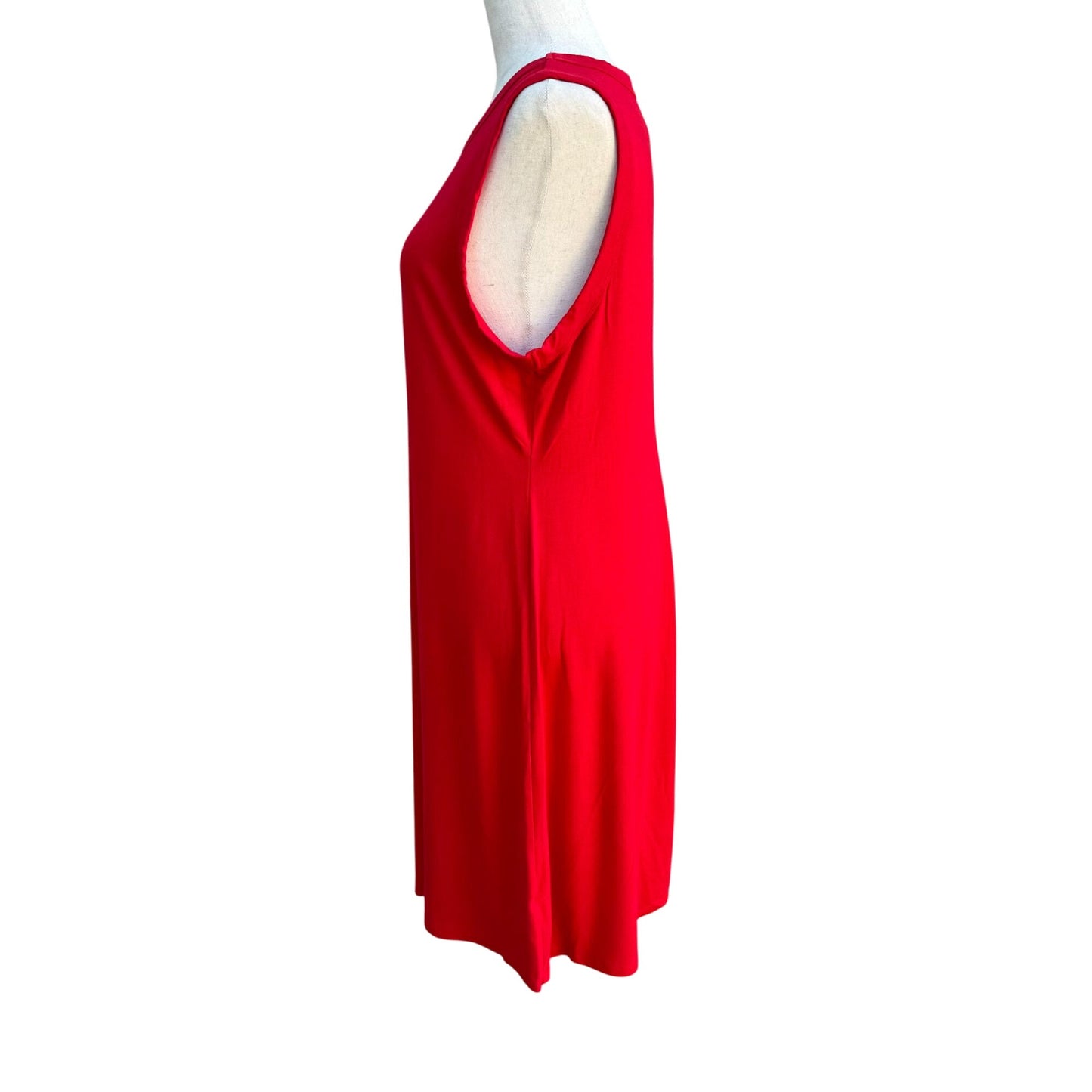 Premise Womens Sleeveless Red Knee-Length A Line Flowy Scoop Neck Swing Dress XL