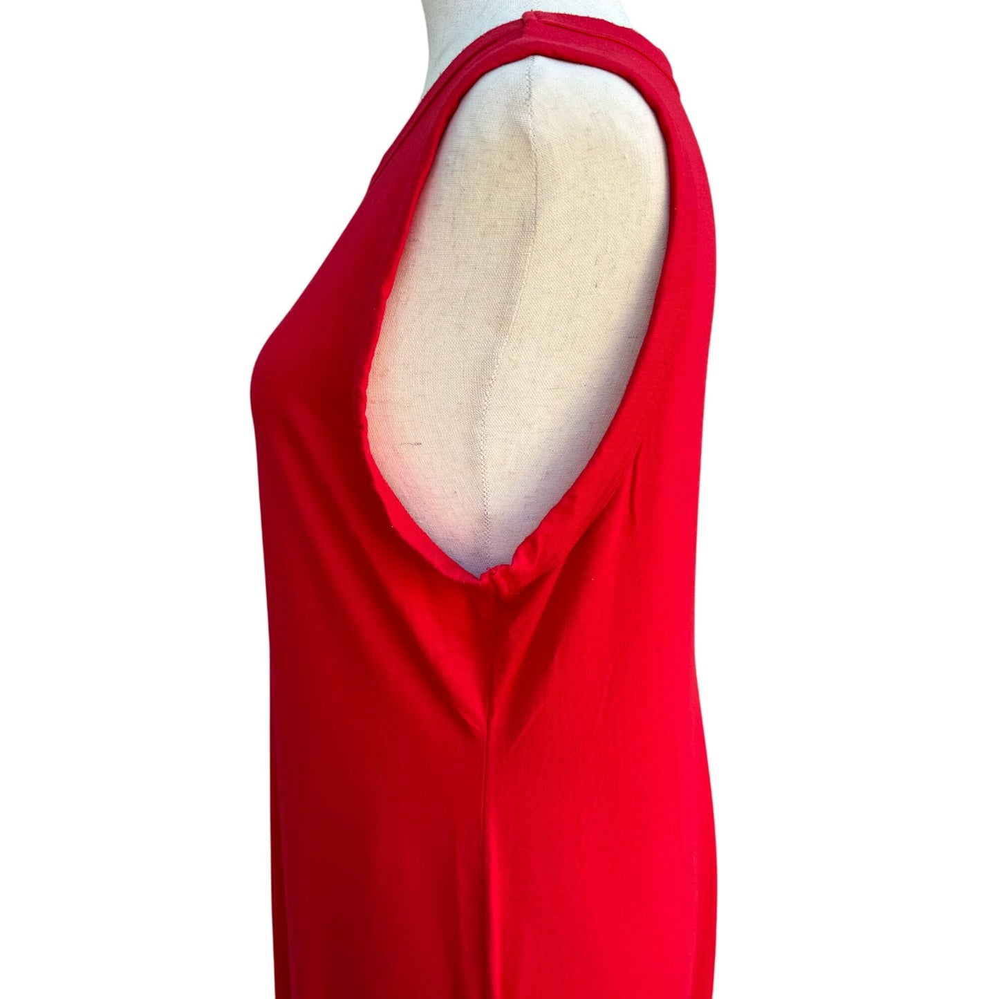 Premise Womens Sleeveless Red Knee-Length A Line Flowy Scoop Neck Swing Dress XL