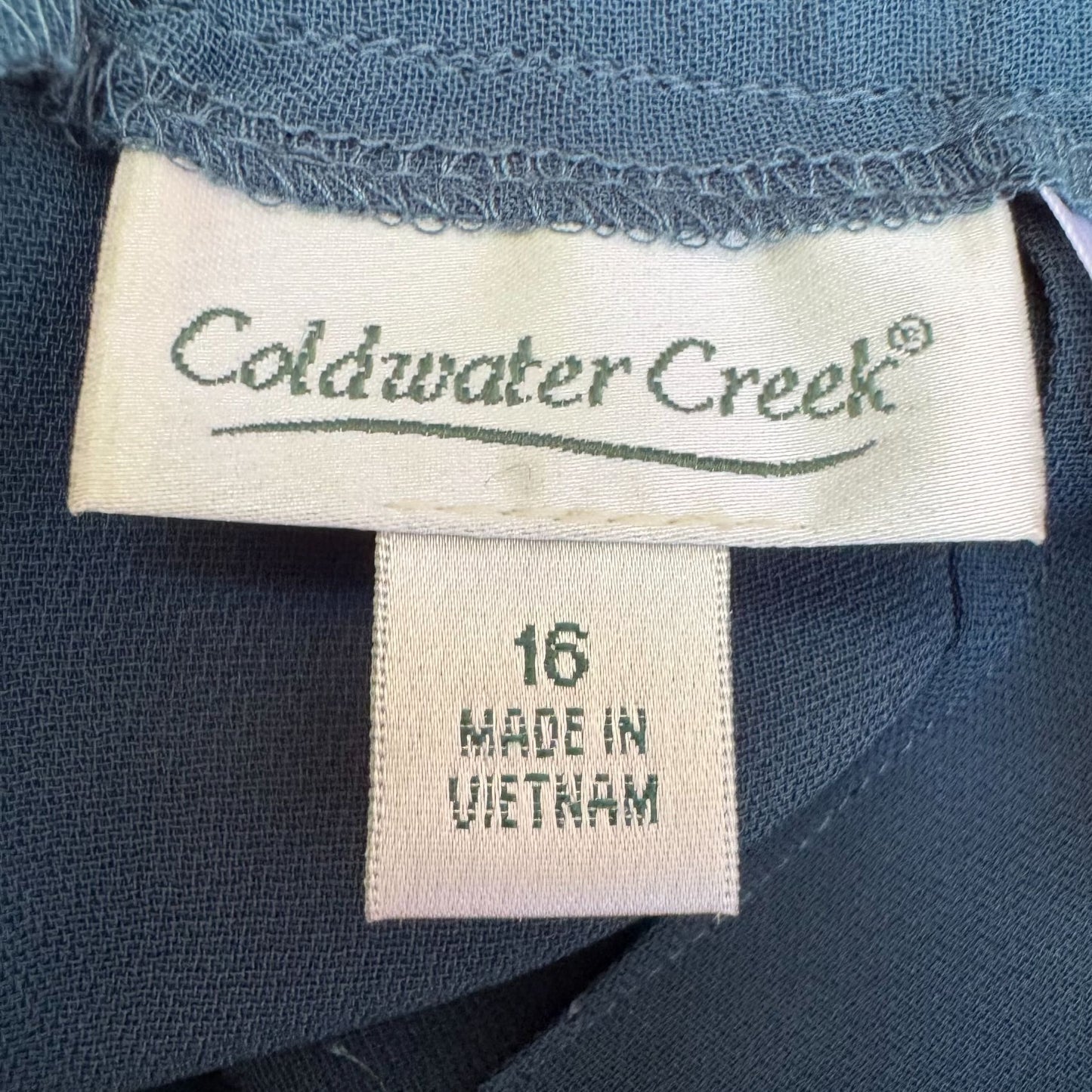 Coldwater Creek Womens Teal Back Zip Straight Leg Preppy Classic Dress Pants 16