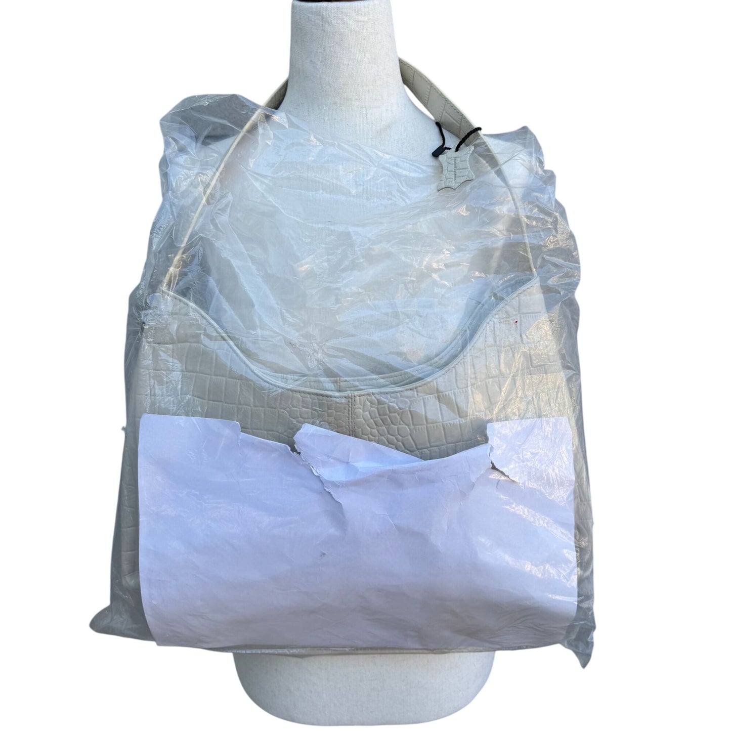 Stone Croc Embossed Leather Womens Hobo Bag Single Strap Magnetic Closure New