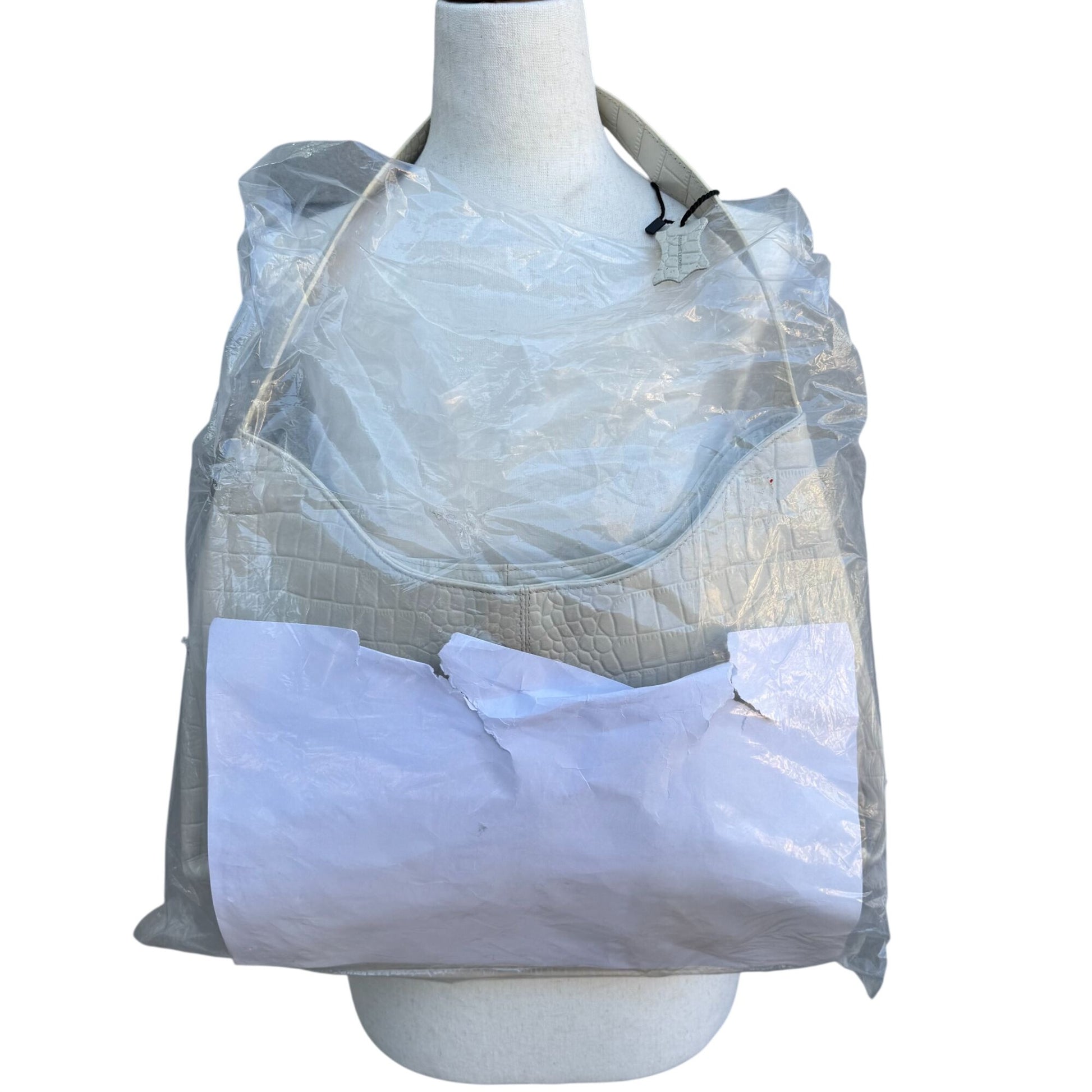 Stone Croc Embossed Leather Womens Hobo Bag Single Strap Magnetic Closure New