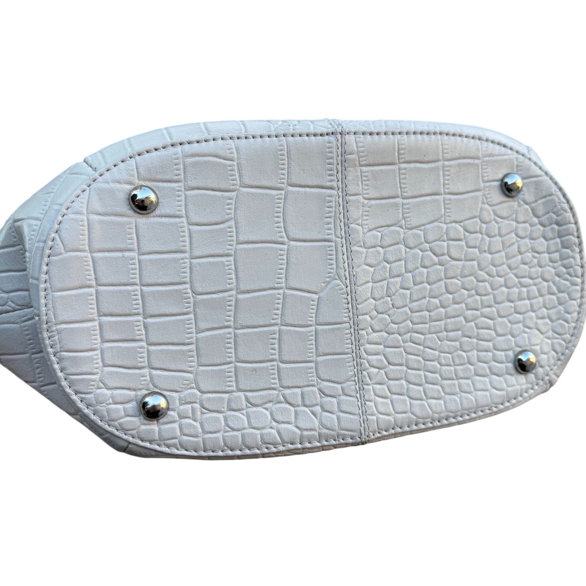 Stone Croc Embossed Leather Womens Hobo Bag Single Strap Magnetic Closure New