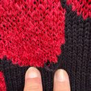 Switch Jack Winter Vintage 80s Womens Floral Knit Black Red Cap Sleeve Crop Sweater S 3 image