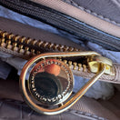 Switch Isaac Mizrahi Lavender Gray Genuine Leather Flap Satchel Shoulder Bag Turn Lock 2 image