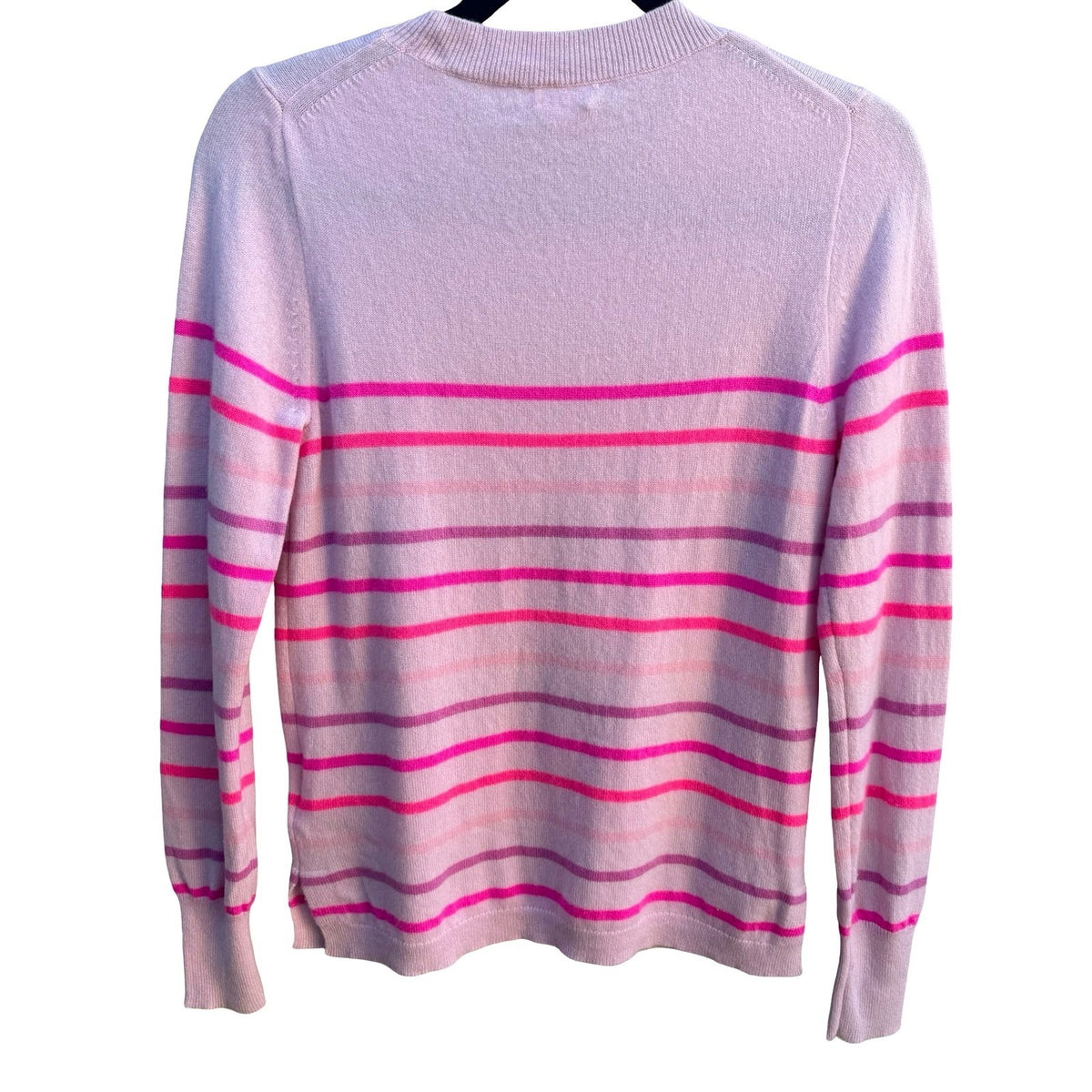 J.Crew Luxury Cashmere Barbiecore Coquette Striped Quiet Luxury Preppy Sweater M