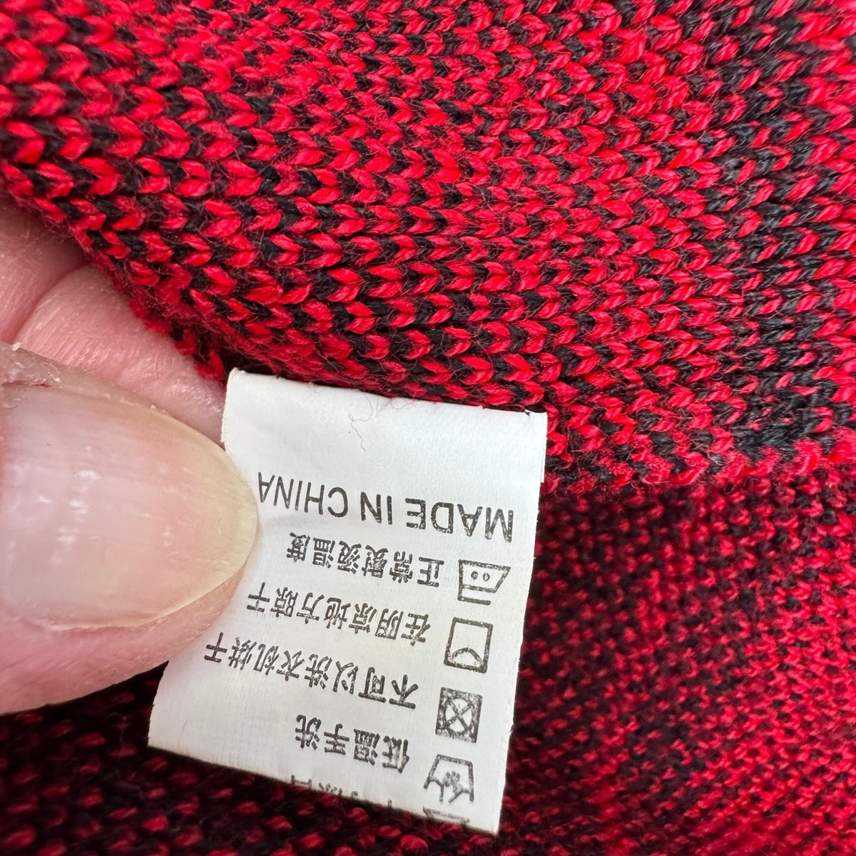 Dark Academia Vintage Mod Geometric Preppy Plaid Knit Cardigan Red Womens L