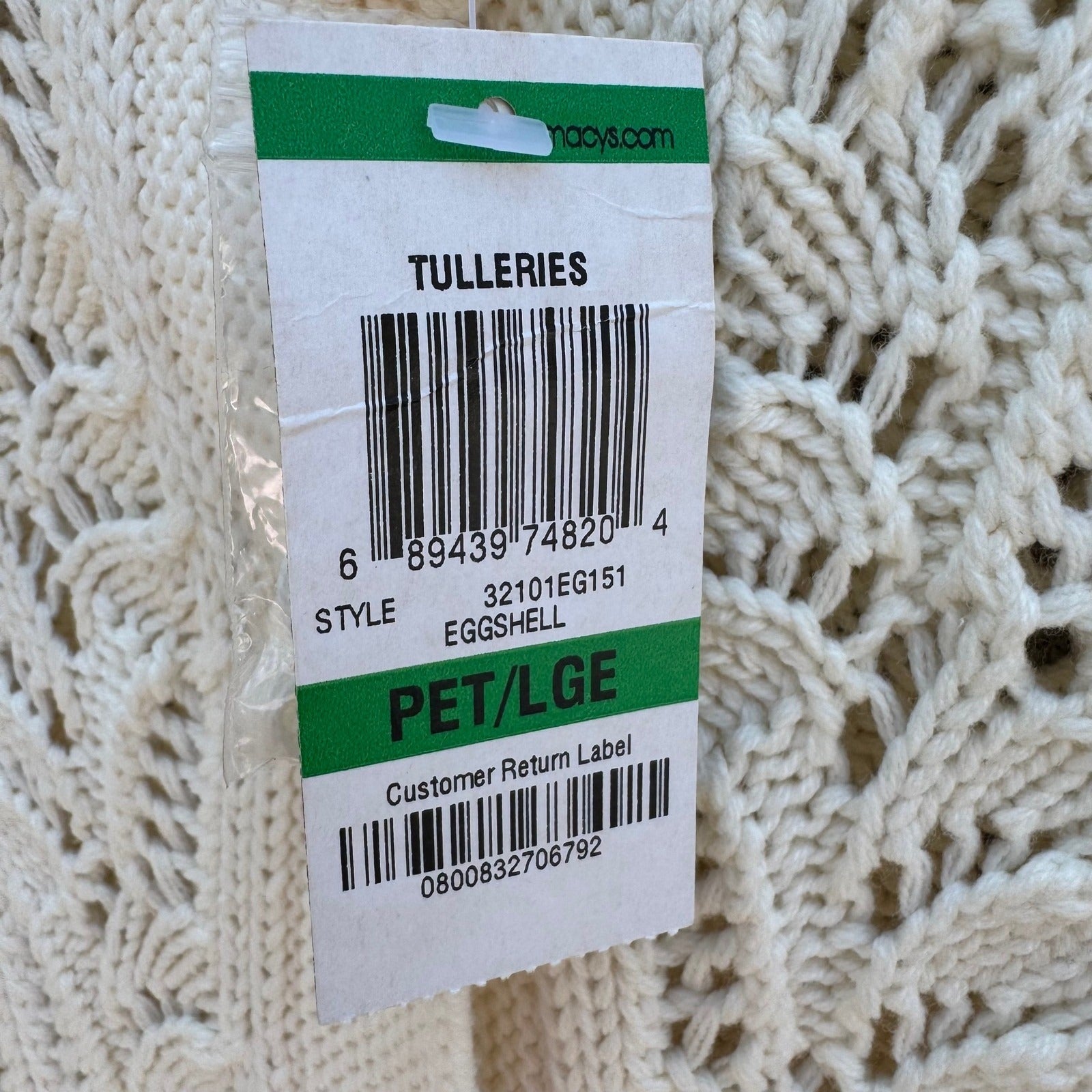 Style & Co Womens L Tuileries Ivory Pointelle Leaf Knit Cardigan NEW Cottagecore
