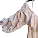 Switch Zara Woman Coquette Balletcore Fairy Pastel Pink Ruffle Cold Shoulder Blouse S 3 image