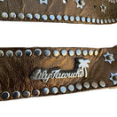 Switch Lily Farouche Bronze Leather Studded Western Belt Star Winged Buckle Size 2 2 image