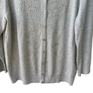 Switch Cable &amp; Gauge Preppy Minimalist Embellished Studded Knit Cardigan Sweater Grey L 3 image