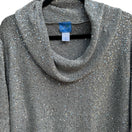Switch Lark Lane Silver Sequin Cowl Neck Metallic Glam Party Cocktail Knit Sweater XL 3 image