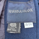 Switch Harris &amp; Frank Vintage70s Navy Blue 100% Pure Wool Skirt Suit Set Womens 13/14 2 image