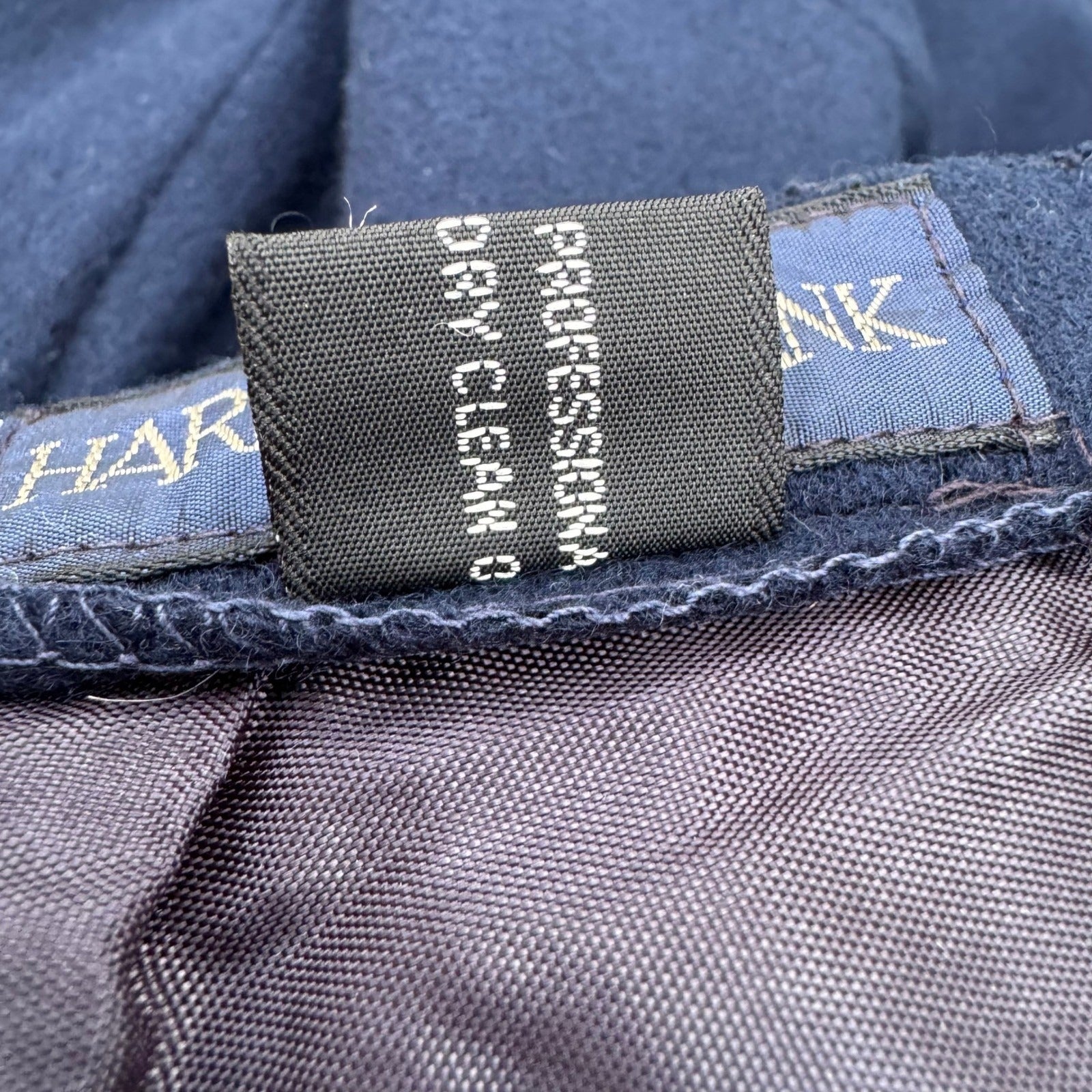 Harris & Frank Vintage70s Navy Blue 100% Pure Wool Skirt Suit Set Womens 13/14