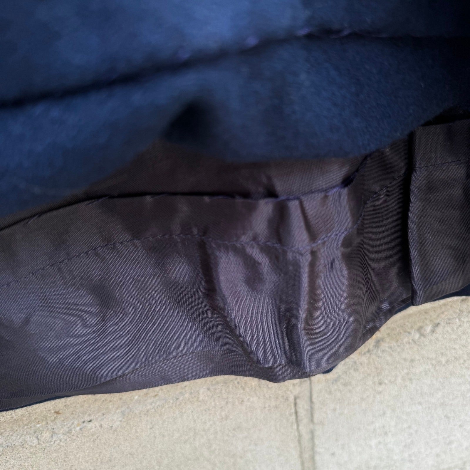 Harris & Frank Vintage70s Navy Blue 100% Pure Wool Skirt Suit Set Womens 13/14