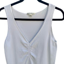Switch Banana Republic Womens White V-Neck Ruched Knit Tank Top Large 239440-01 Summer 3 image