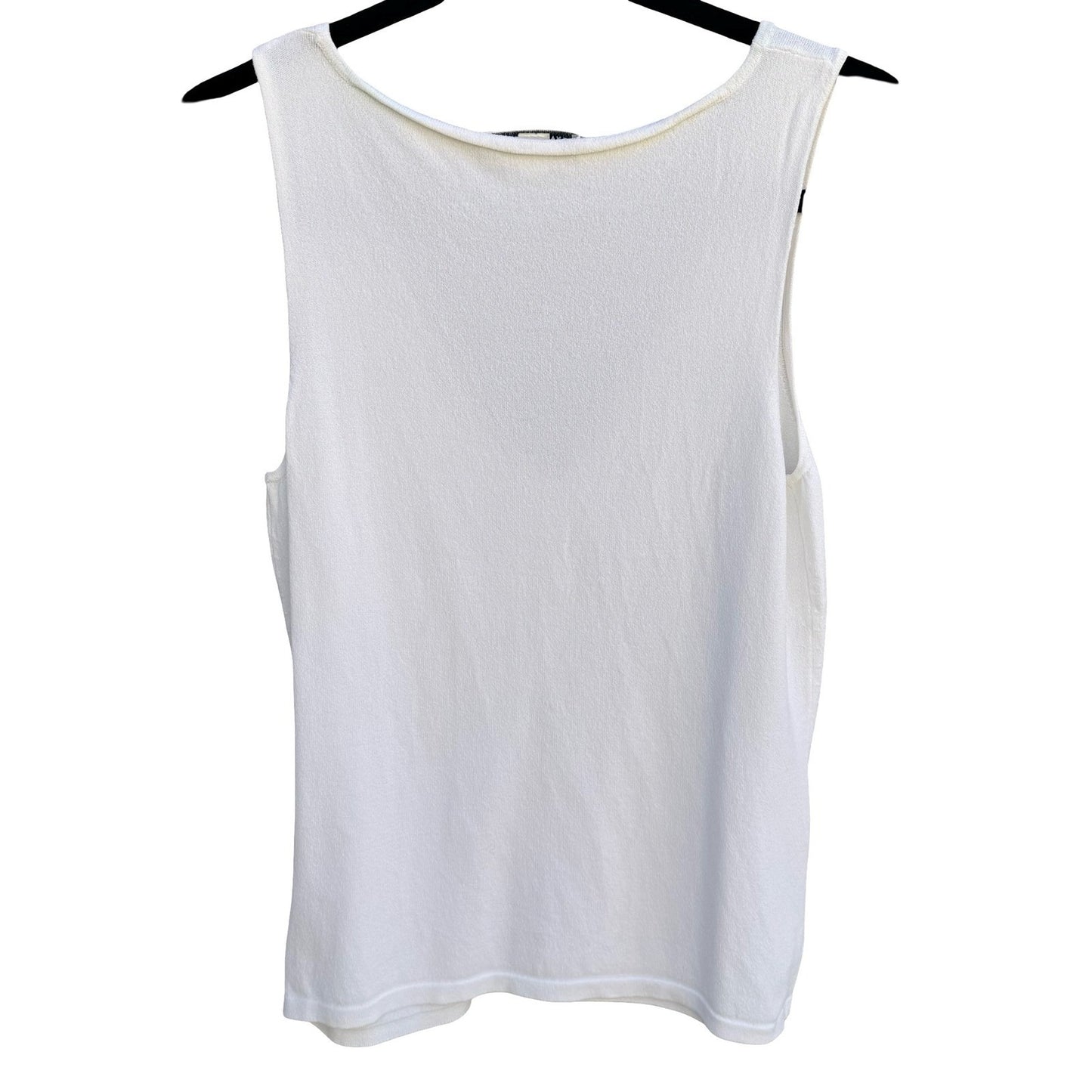 Banana Republic Womens White V-Neck Ruched Knit Tank Top Large 239440-01 Summer