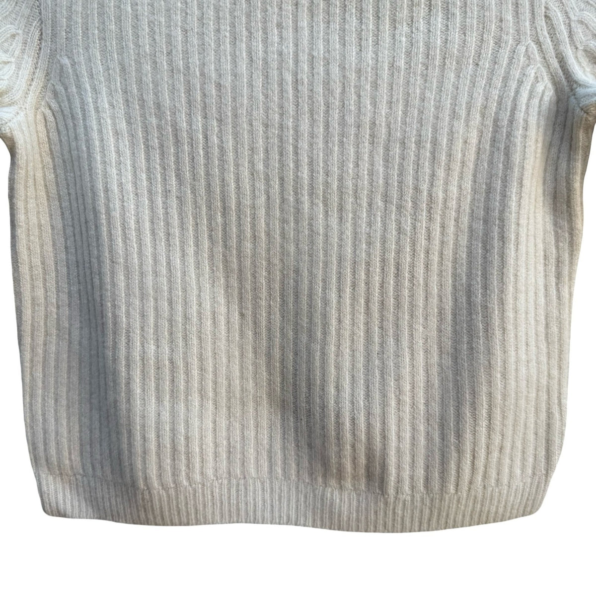 Madewell 100% Cashmere Quiet Luxury Minimalist Ribbed Mock Neck Crop Sweater M