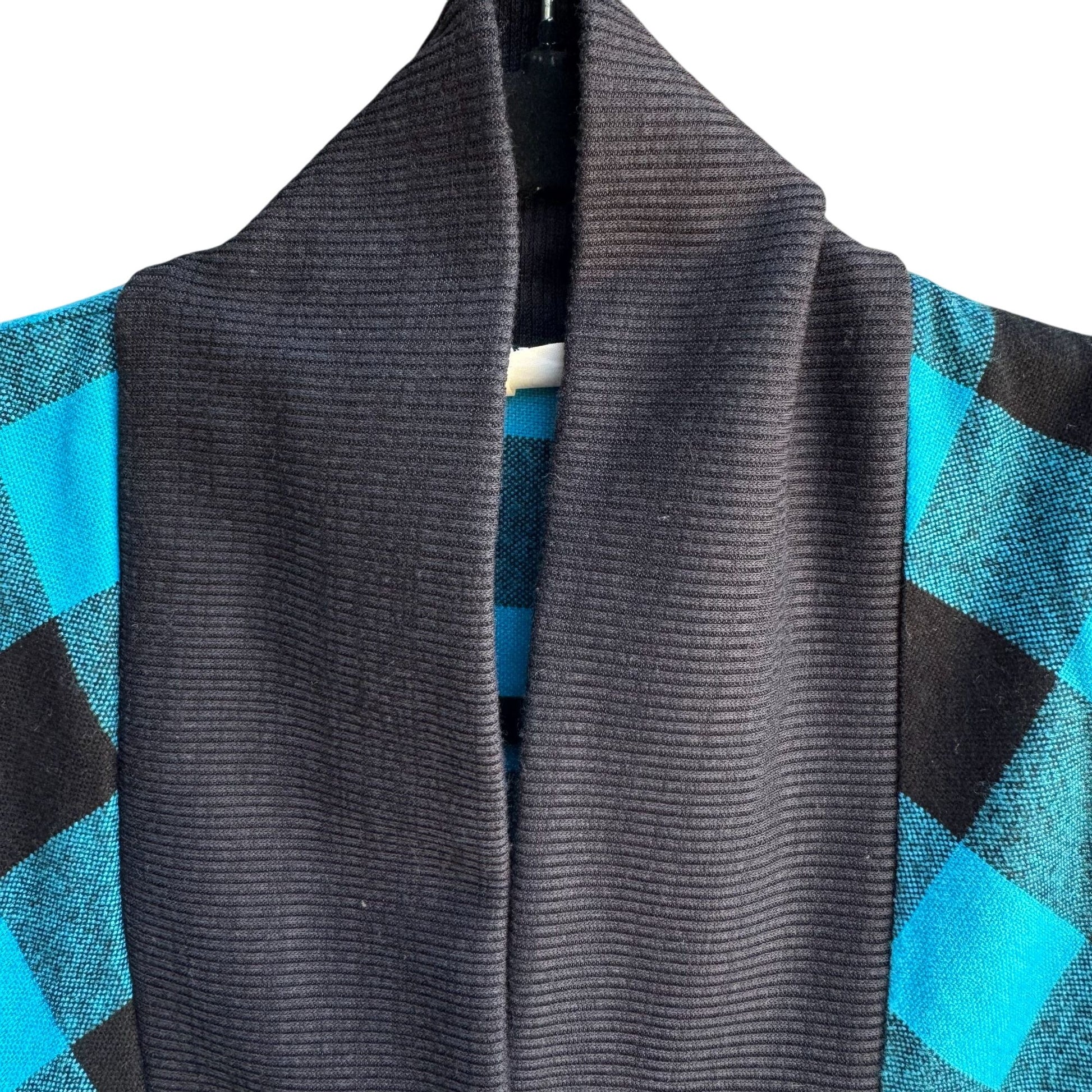 Face To Face Vintage Black Buffalo Plaid Batwing Double Breasted Cardigan Jacket