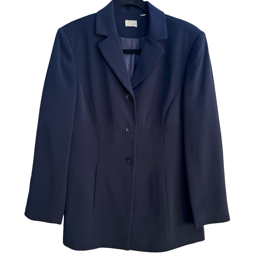Caslon Vintage 90s Minimalist Dark Academia Corporate Longline Blazer Jacket