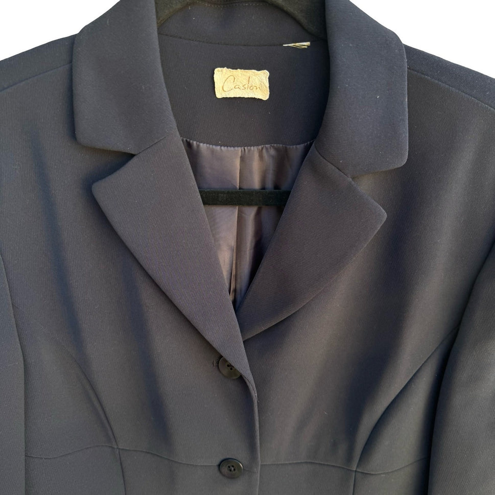 Caslon Vintage 90s Minimalist Dark Academia Corporate Longline Blazer Jacket