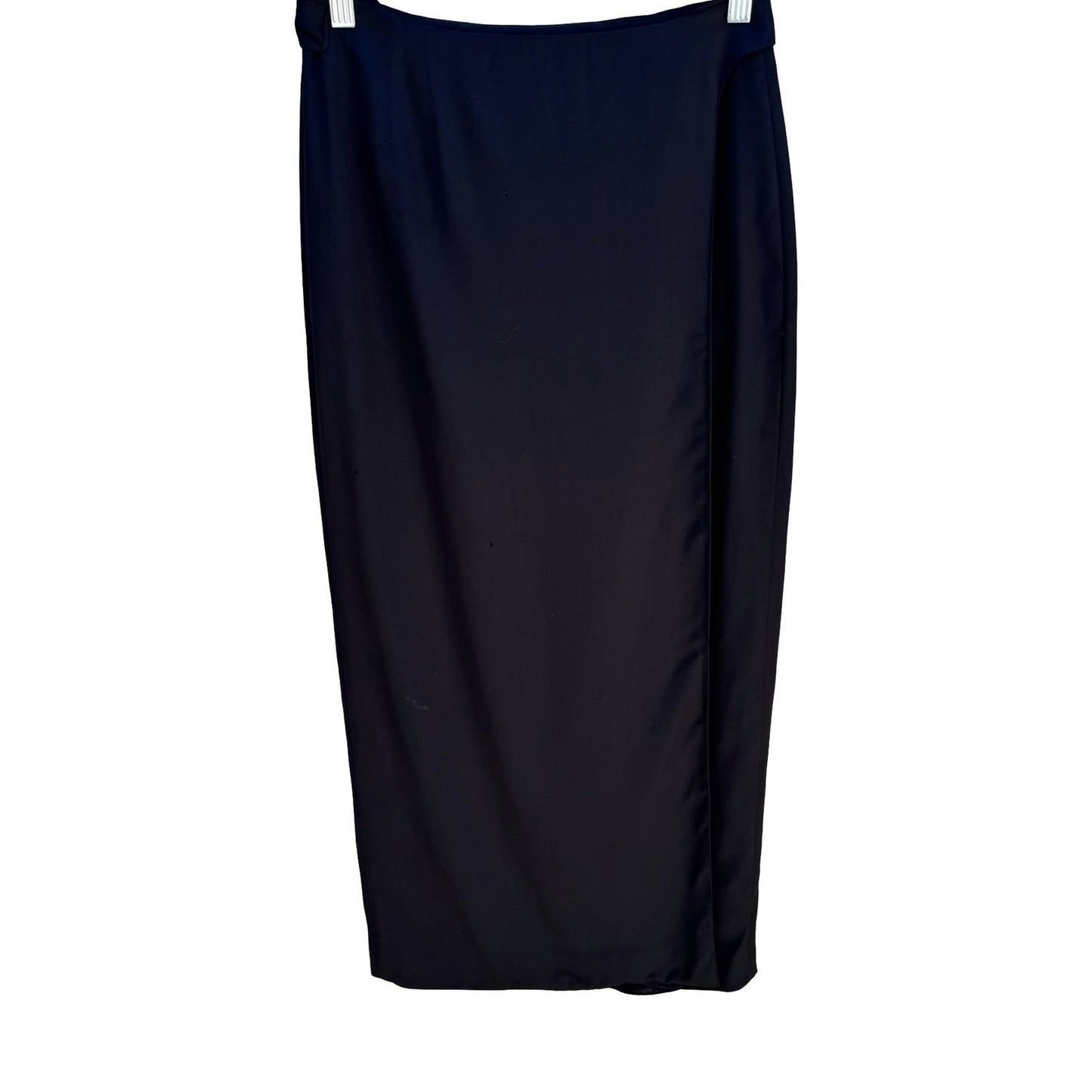 Jean Paul Gaultier Femme Vintage 90s Black Wool Wrap Midi Skirt Designer Archive