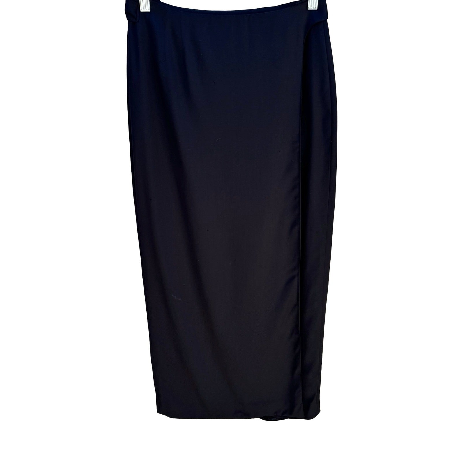 Jean Paul Gaultier Femme Vintage 90s Black Wool Wrap Midi Skirt Designer Archive
