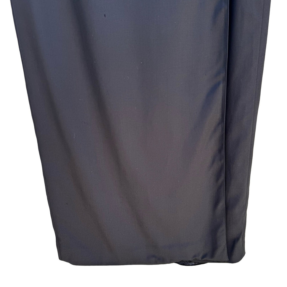 Jean Paul Gaultier Femme Vintage 90s Black Wool Wrap Midi Skirt Designer Archive