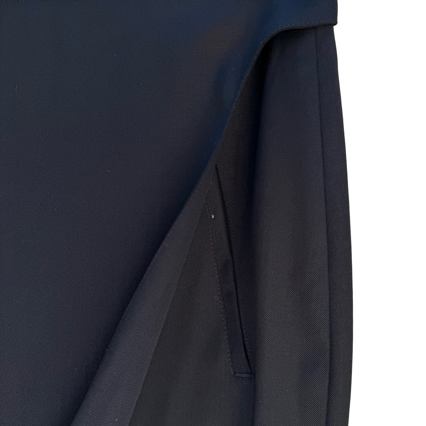 Jean Paul Gaultier Femme Vintage 90s Black Wool Wrap Midi Skirt Designer Archive