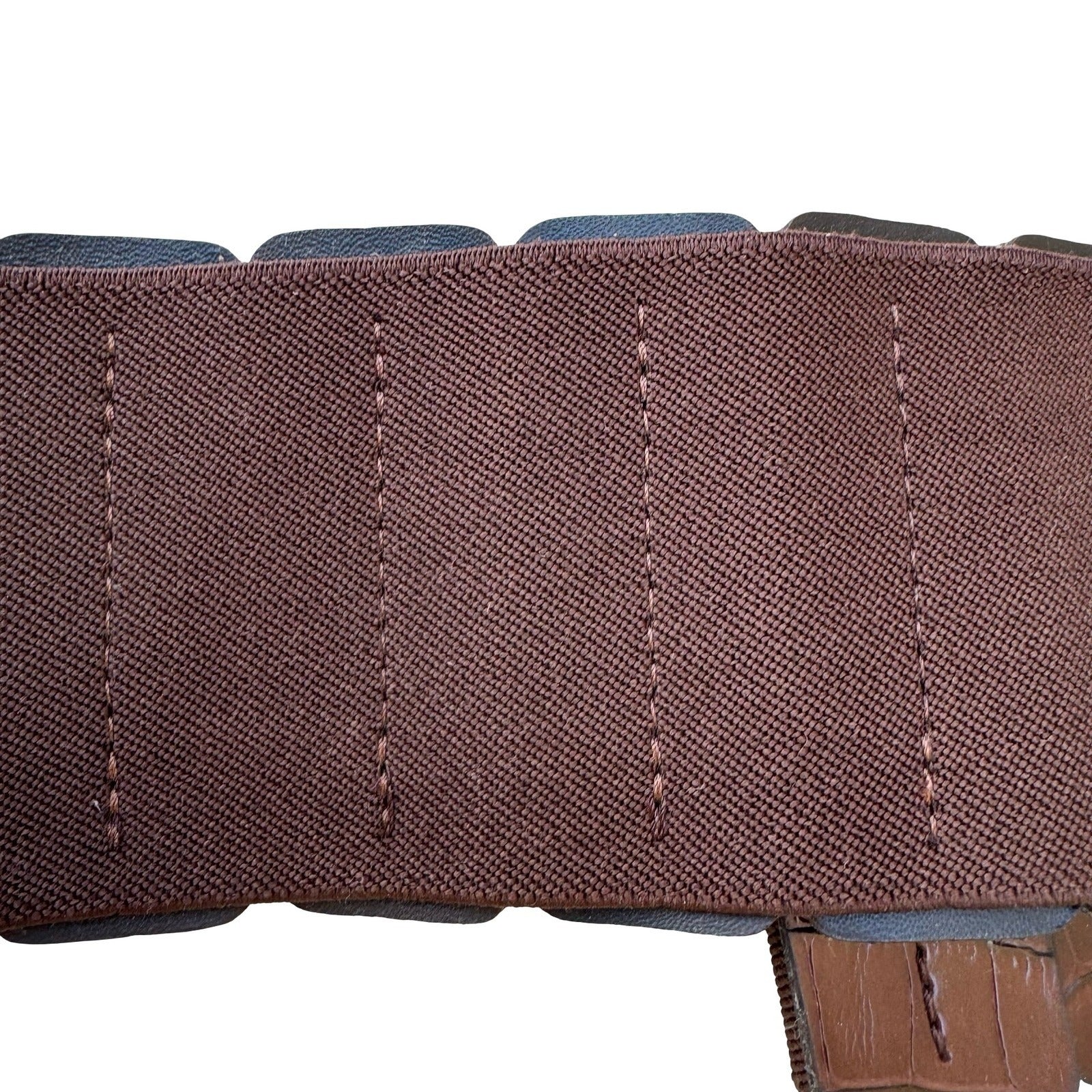 Bebe Vintage 90s Y2K Indie Sleaze Brown Crocodile Embossed Wide Cinch Belt M/L