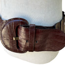 Switch Bebe Vintage 90s Y2K Indie Sleaze Brown Crocodile Embossed Wide Cinch Belt M/L 3 image