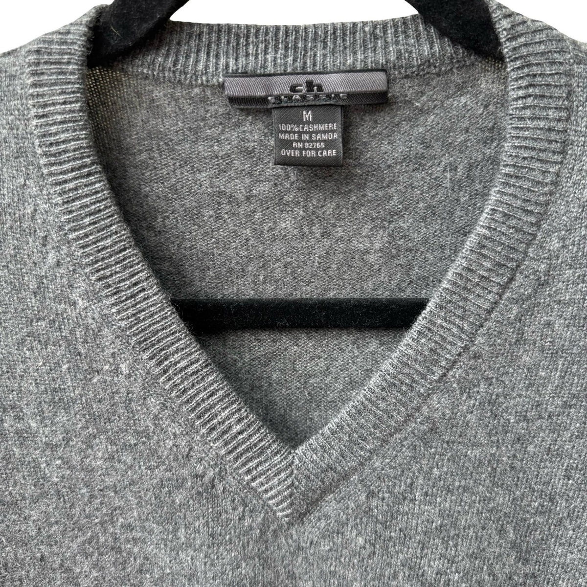 CH Classic 100% Cashmere Quiet Luxury Old Money Preppy Cozy Sweater Mens Gray M