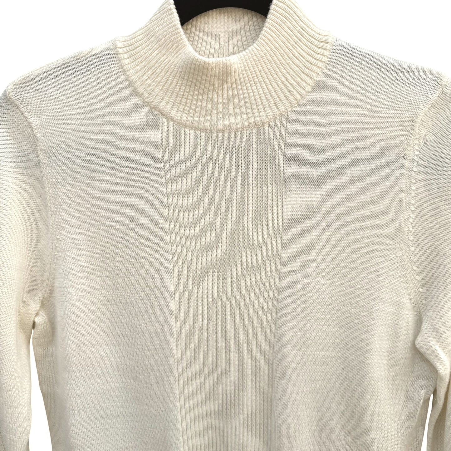 Randolph Duke The Look Cream Ribbed Turtleneck Knit Sweater Wool Blend Lagenlook