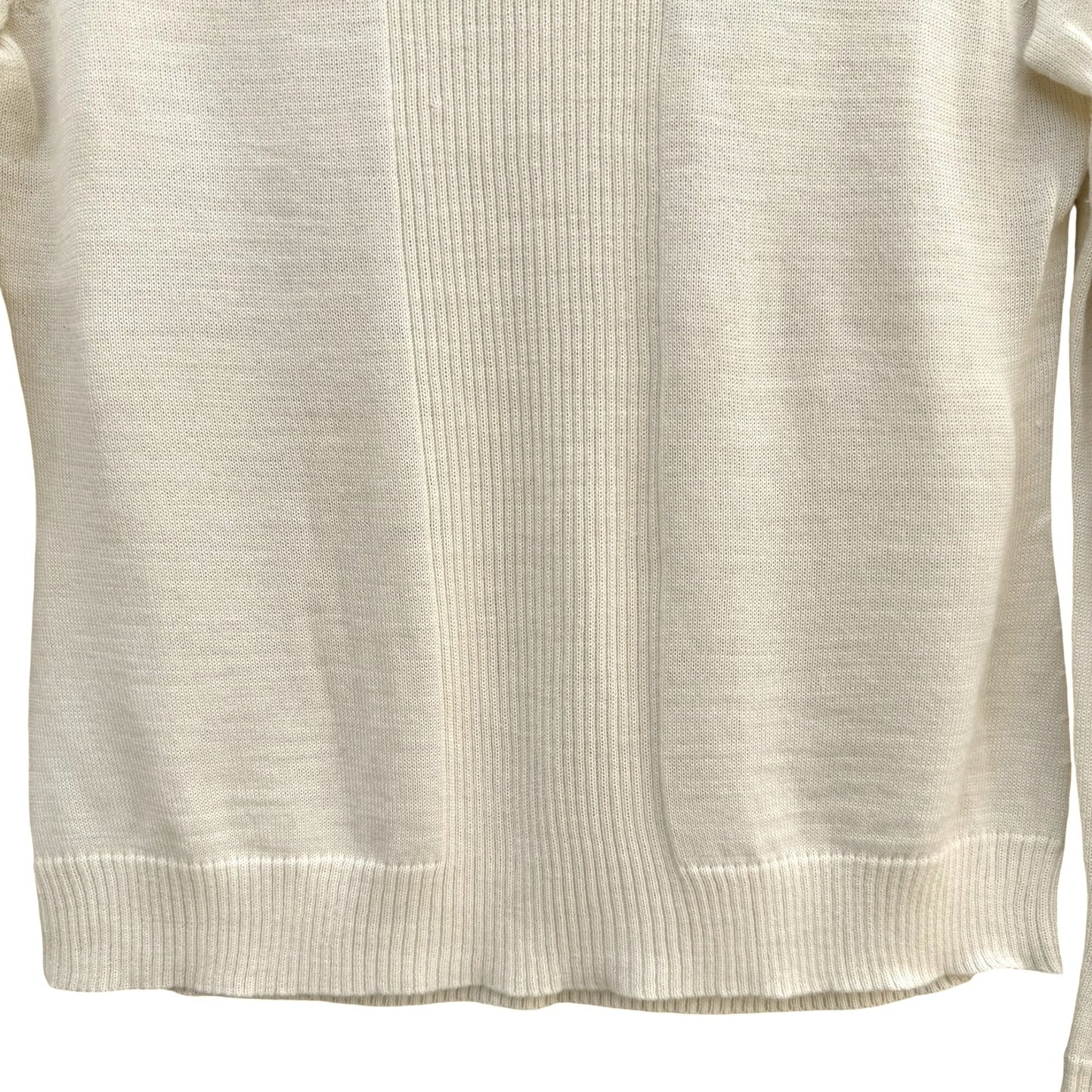 Randolph Duke The Look Cream Ribbed Turtleneck Knit Sweater Wool Blend Lagenlook