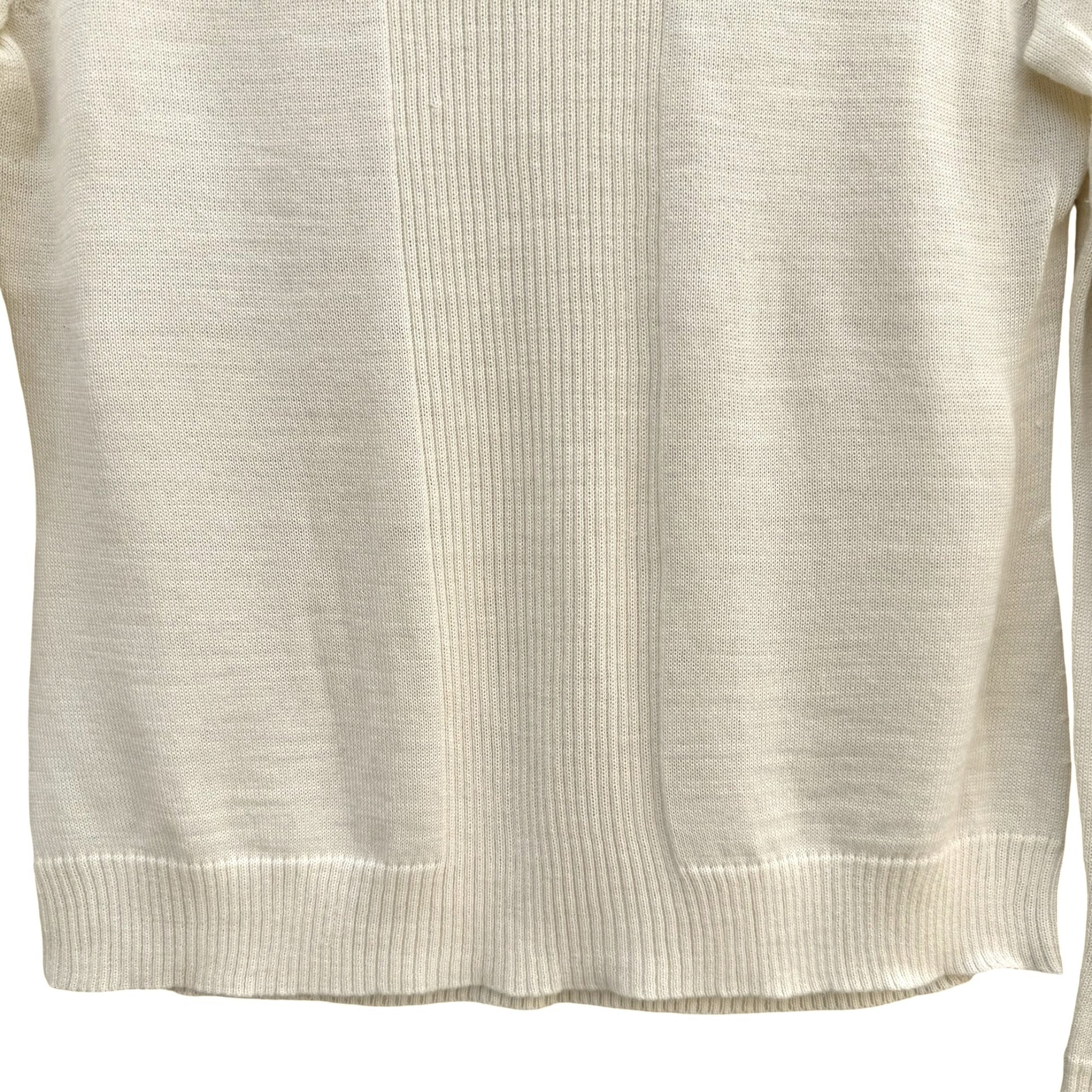 Randolph Duke The Look Cream Ribbed Turtleneck Knit Sweater Wool Blend Lagenlook