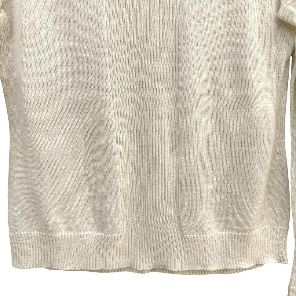 Randolph Duke The Look Cream Ribbed Turtleneck Knit Sweater Wool Blend Lagenlook