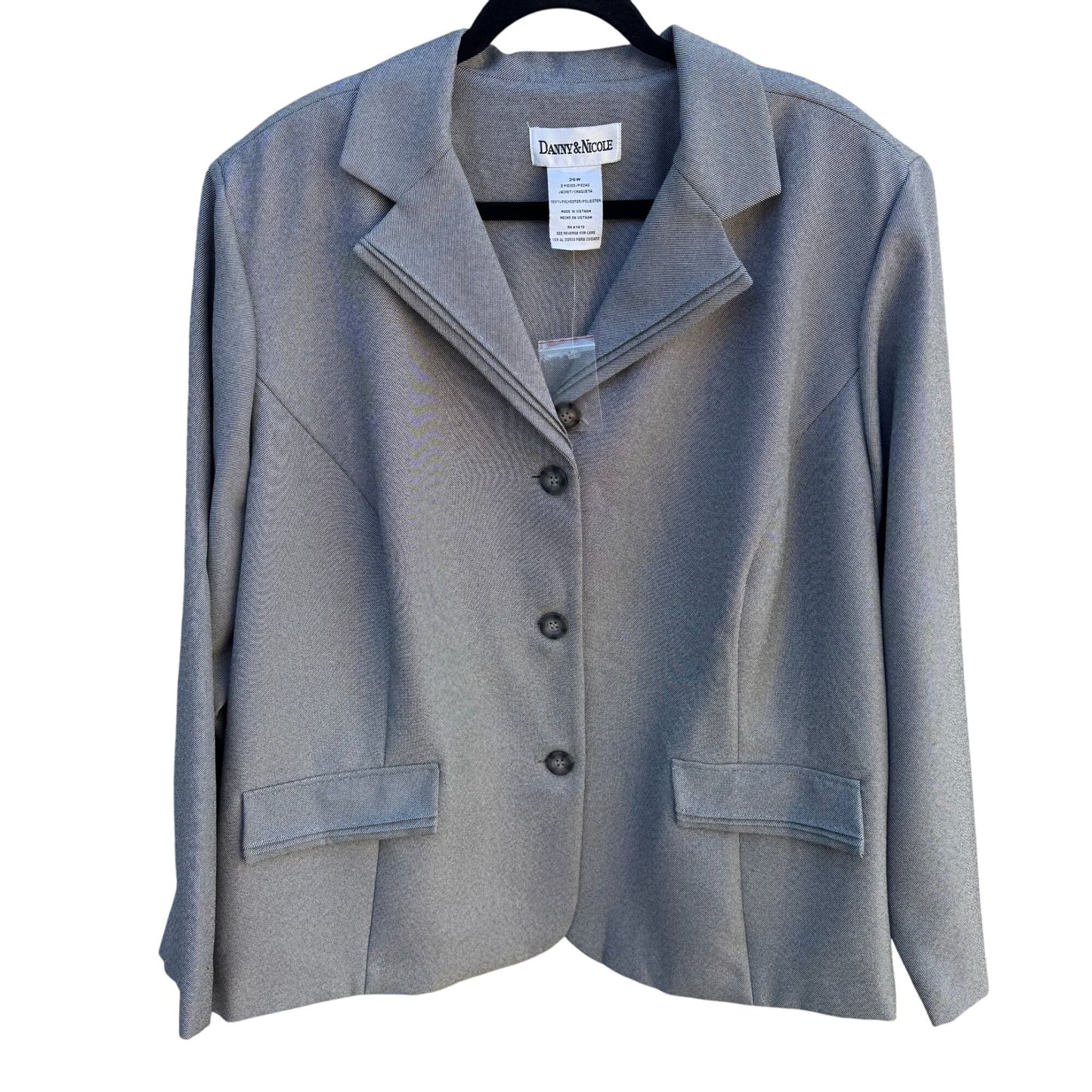 Danny & Nicole Womens Professional 3 Button Single Breasted Blazer Jacket 26W