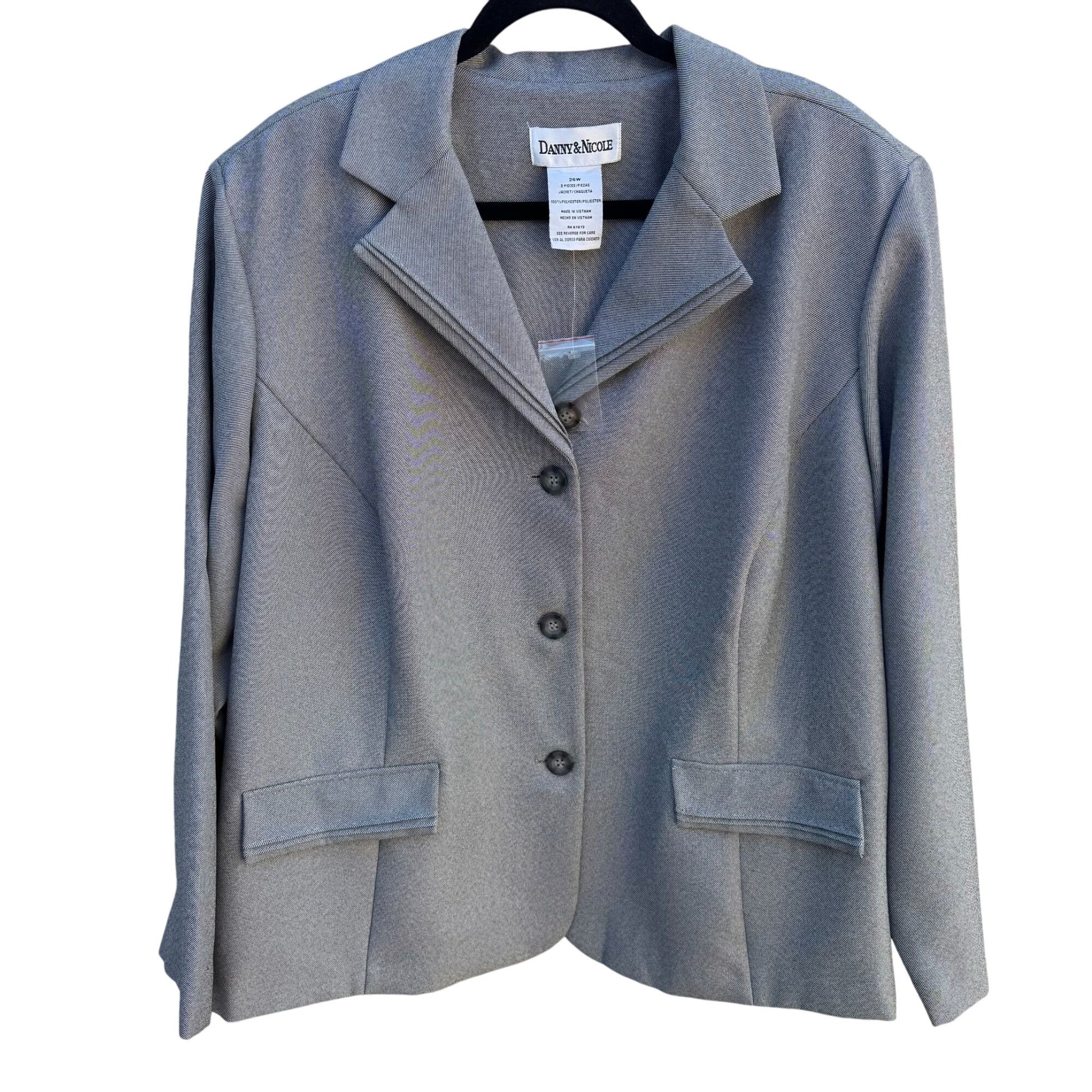 Danny & Nicole Womens Professional 3 Button Single Breasted Blazer Jacket 26W