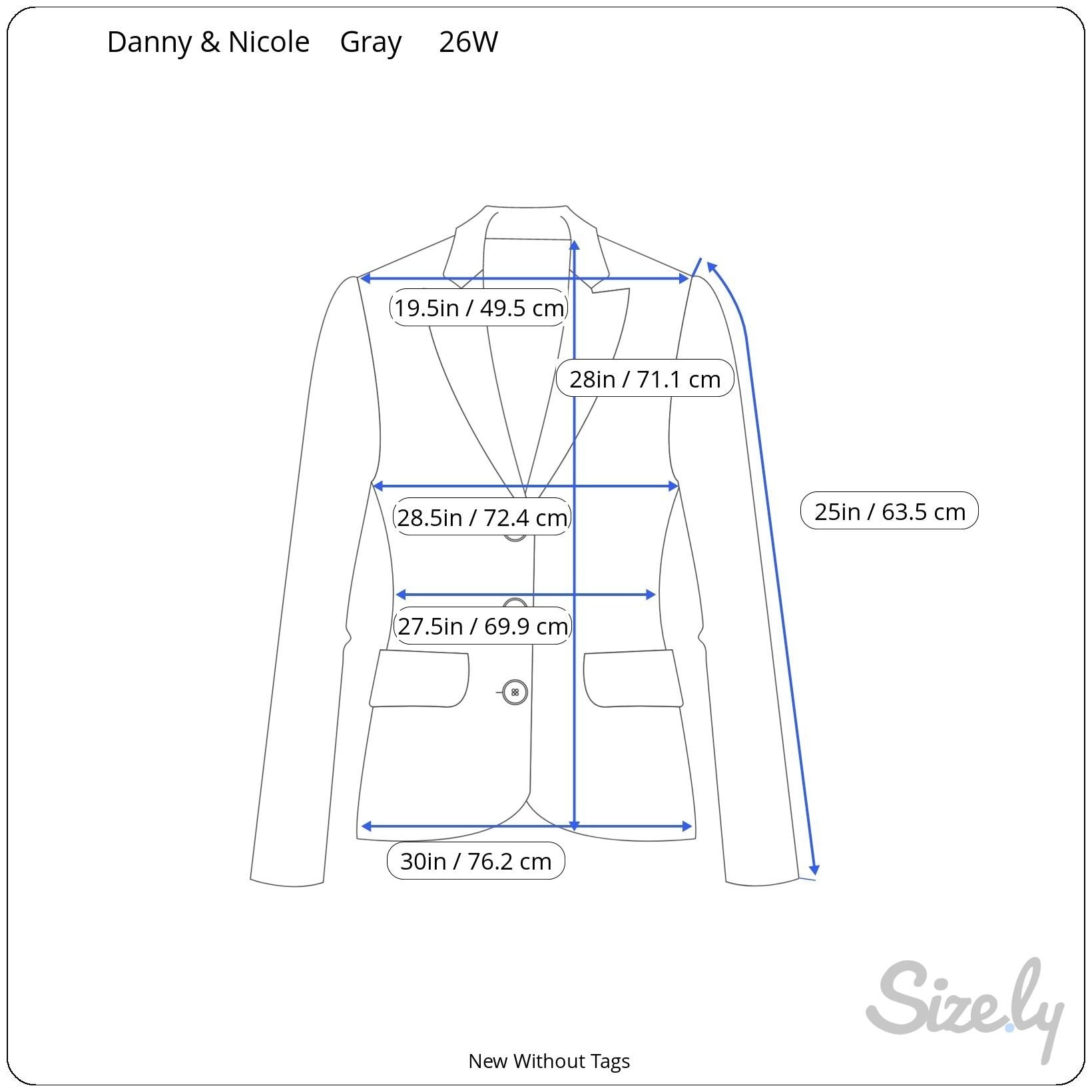 Danny & Nicole Womens Professional 3 Button Single Breasted Blazer Jacket 26W