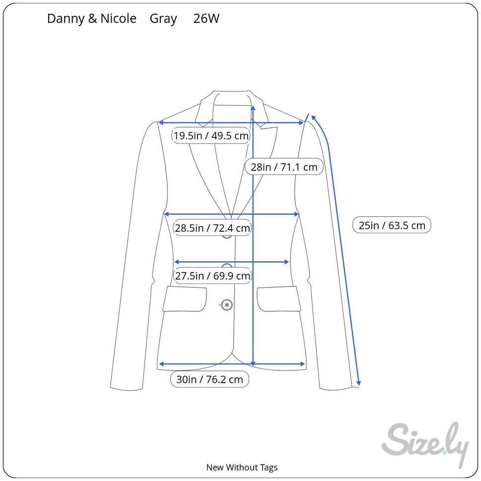 Danny & Nicole Womens Professional 3 Button Single Breasted Blazer Jacket 26W