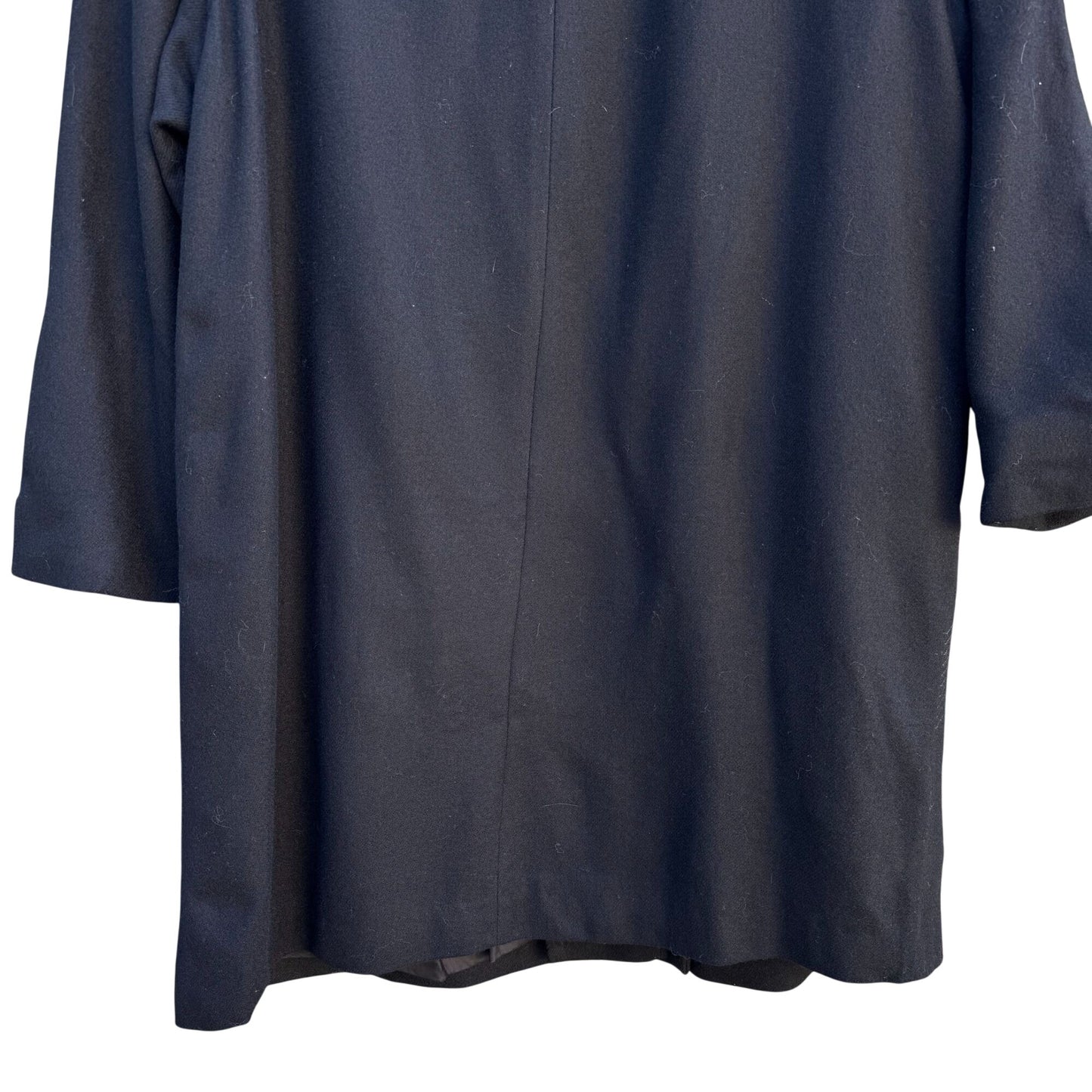 Alorna Vintage 80s 80s Womens Wool Stitched Black Coat Overcoat Minimalist Preppy