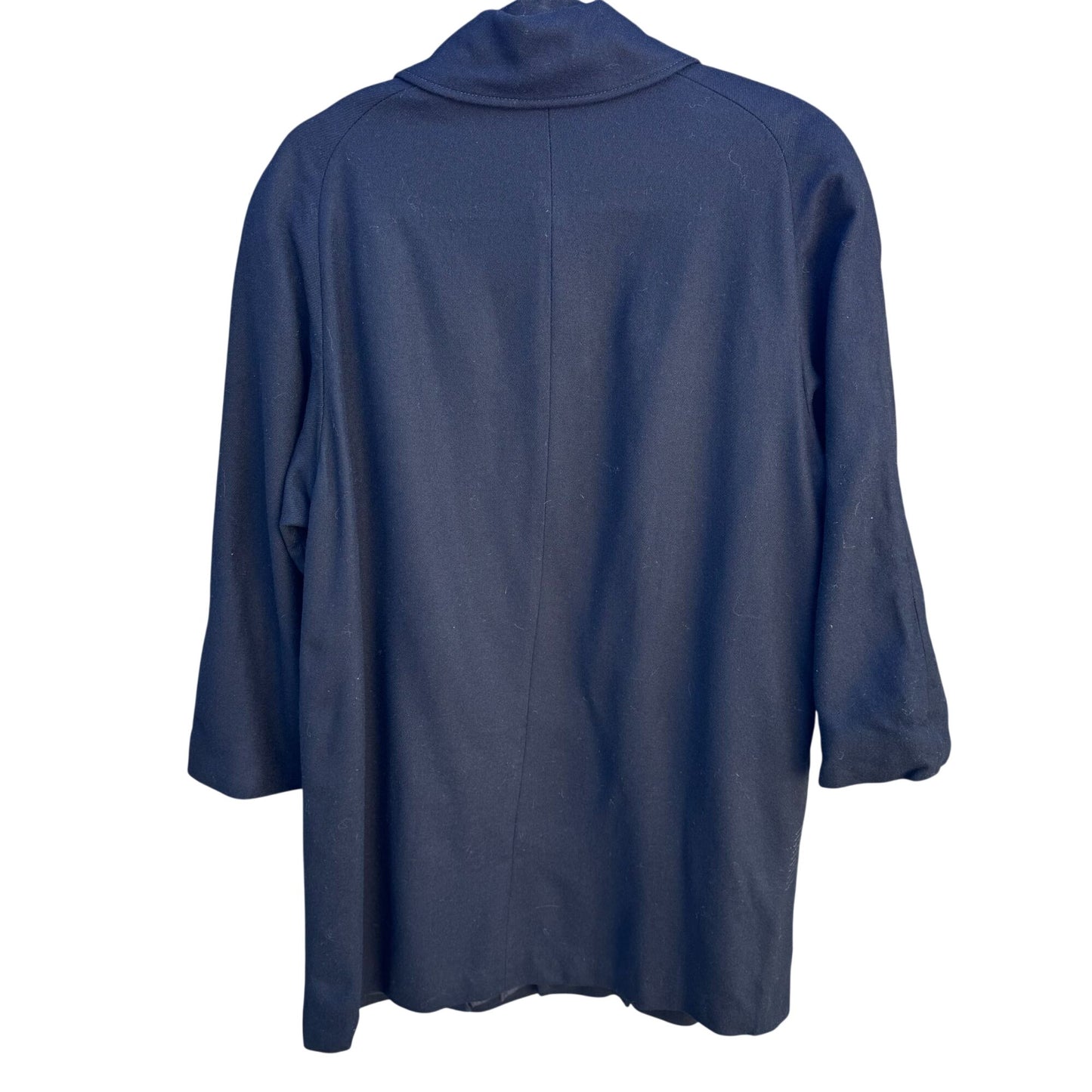 Alorna Vintage 80s 80s Womens Wool Stitched Black Coat Overcoat Minimalist Preppy