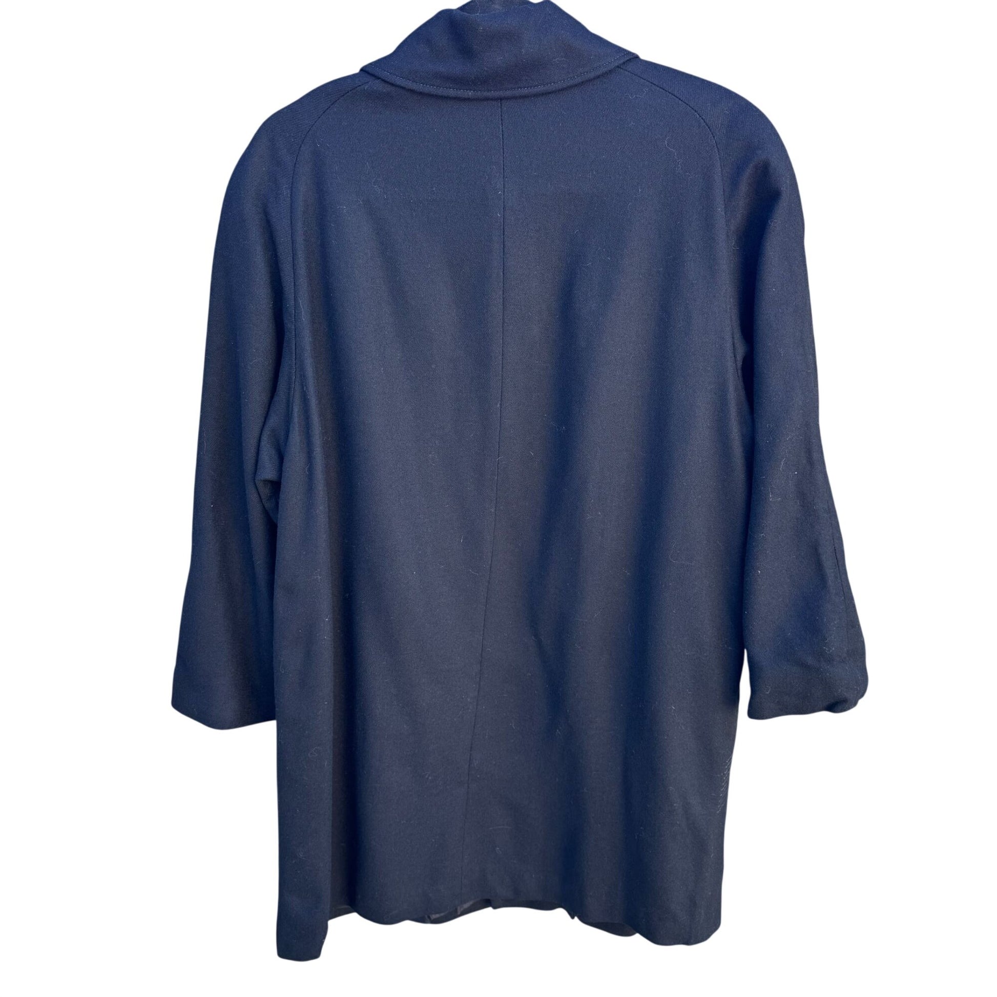 Alorna Vintage 80s 80s Womens Wool Stitched Black Coat Overcoat Minimalist Preppy