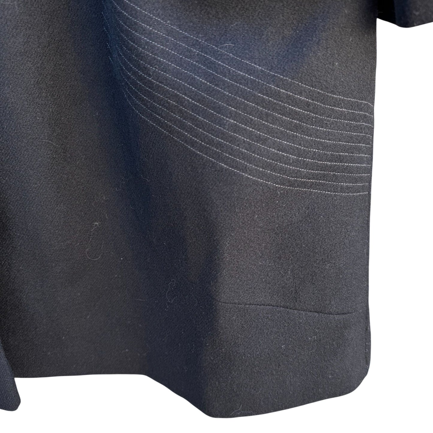 Alorna Vintage 80s 80s Womens Wool Stitched Black Coat Overcoat Minimalist Preppy