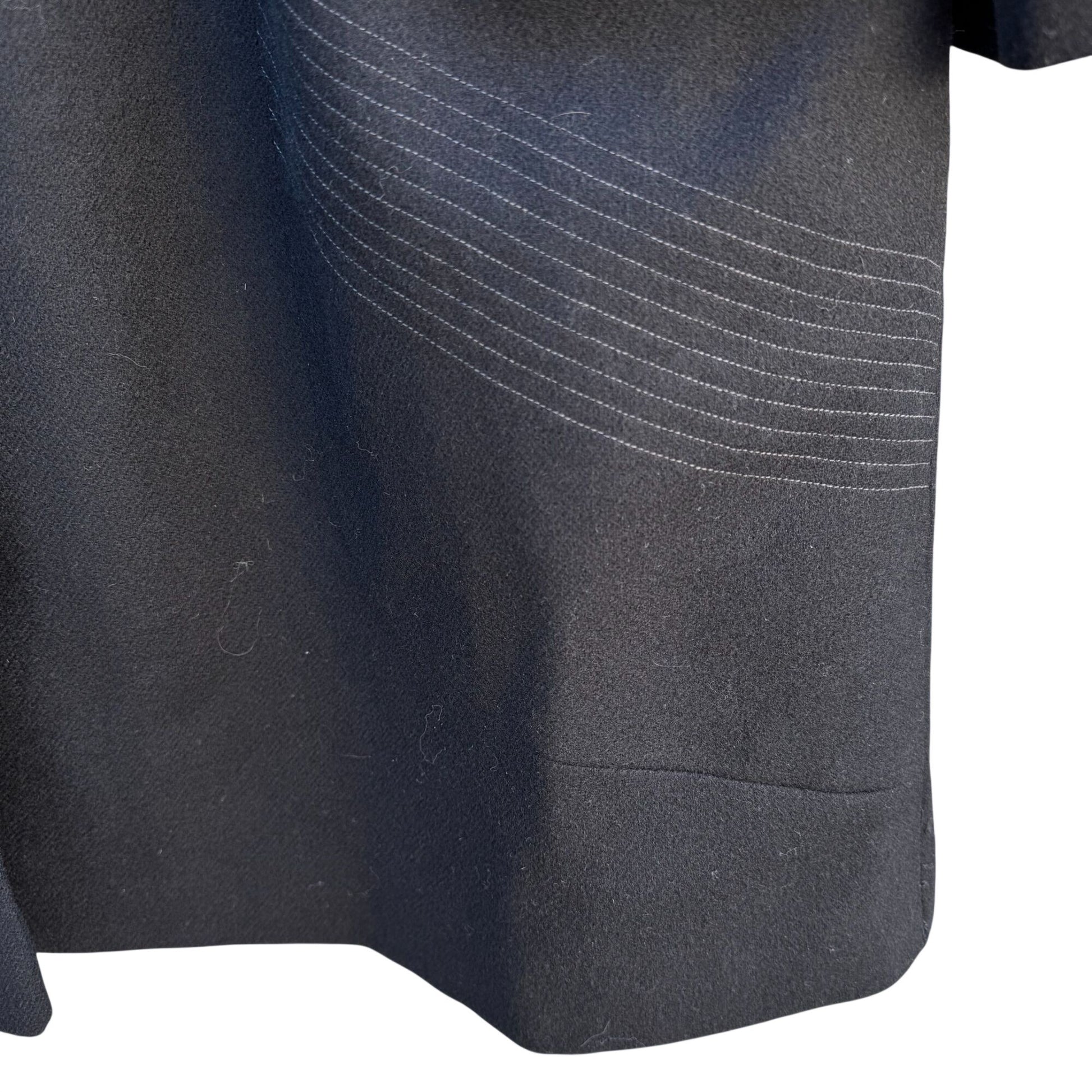 Alorna Vintage 80s 80s Womens Wool Stitched Black Coat Overcoat Minimalist Preppy