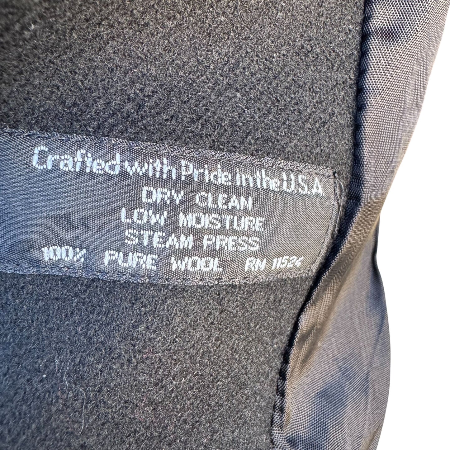 Alorna Vintage 80s 80s Womens Wool Stitched Black Coat Overcoat Minimalist Preppy